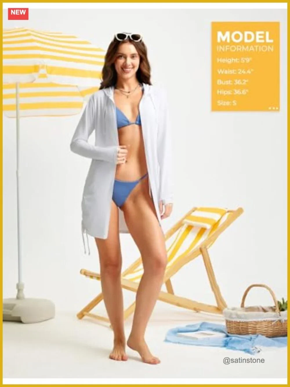 UPF 50+ Long Sleeve Swim Cover Up Cardigan with Hood and Pockets